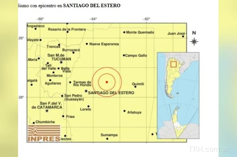 Un sismo de 3,3 grados se registró en Santiago del Estero sin reportes de daños ni heridos