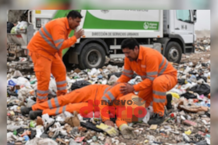 Camión recolector de residuos con sistema compactador involucrado en el hecho en Robles