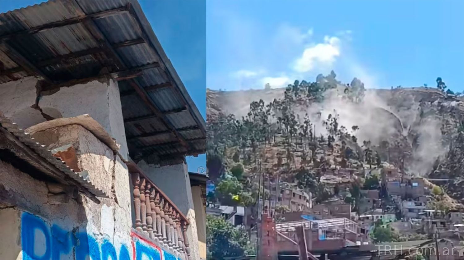 Grietas y daños estructurales leves en viviendas de adobe en Parinacochas