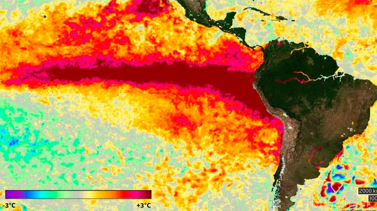 Monitoreo de temperaturas superficiales del océano Pacífico por la Organización Meteorológica Mundial