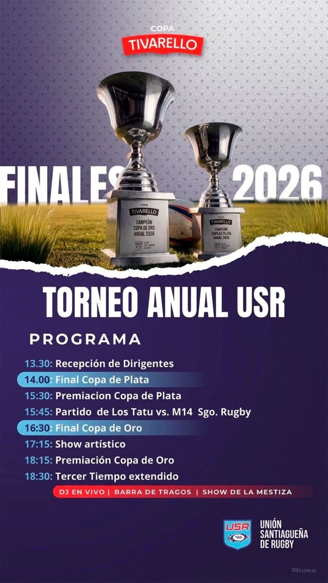 Jugadores disputando un partido del torneo oficial de la Unión Santiagueña de Rugby.