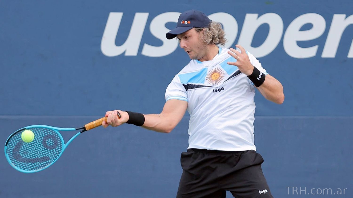 Festejo de Marco Trungelliti tras ganar en cinco sets en el US Open