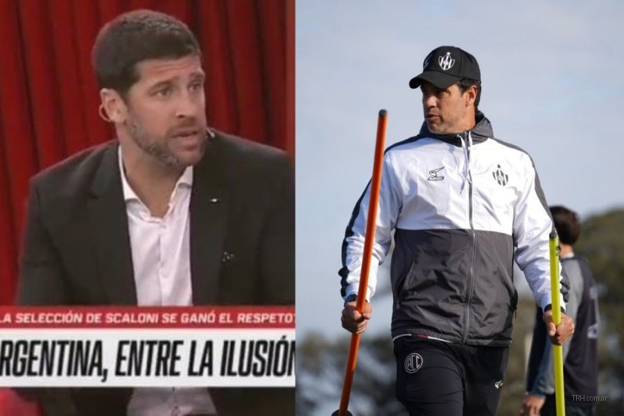Sebastián Domínguez durante un partido como director técnico de Central Córdoba